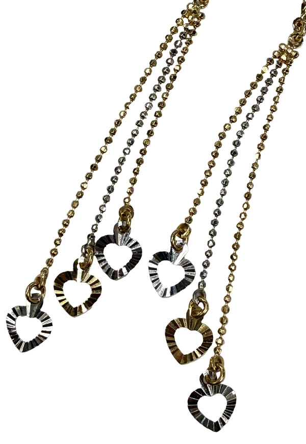 Boucles d'oreilles pendantes en or Jaune et Blanc 18k - 3.49 G