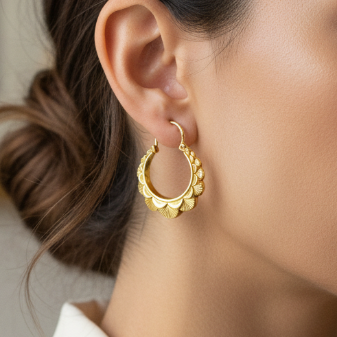 Créoles et Demi-Créoles en Or Jaune 18K
