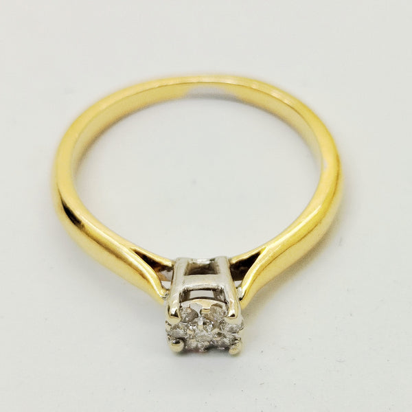 Bague Solitaire en Or Jaune 18 K - 3.07 G
