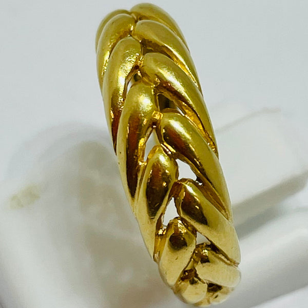 Bague tressée en or 18 carats - Taille 52 Poids-3.55 Grs