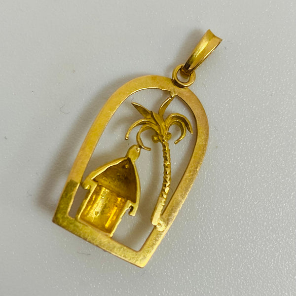 Pendentif en or jaune 18K - Motif palmier