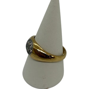 Bague Or Jaune 18K avec Diamants Taille-66