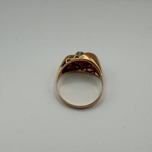 Bague Tank Or Jaune 18K avec Diamant