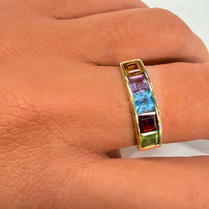 Bague et boucles d'oreilles en or jaune 18K - 7.38 Grs