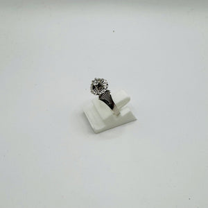 Bague Chou en Or Blanc 18 K avec Oxyde de Zirconium - T51 cm