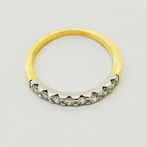 Bague Demi Tour en Or jaune et blanc 18K - Taille 54 - 2.8g