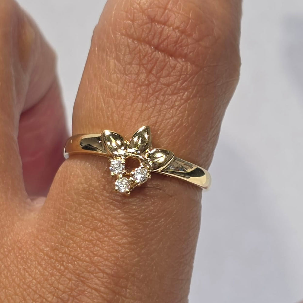 Bague en Or Jaune 750 avec Oxyde de Zirconium