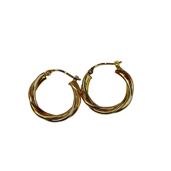Boucles d'oreilles créoles en or jaune 18K - 1.60gr
