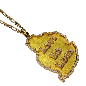 Pendentif Carte île Maurice Or Jaune 18k