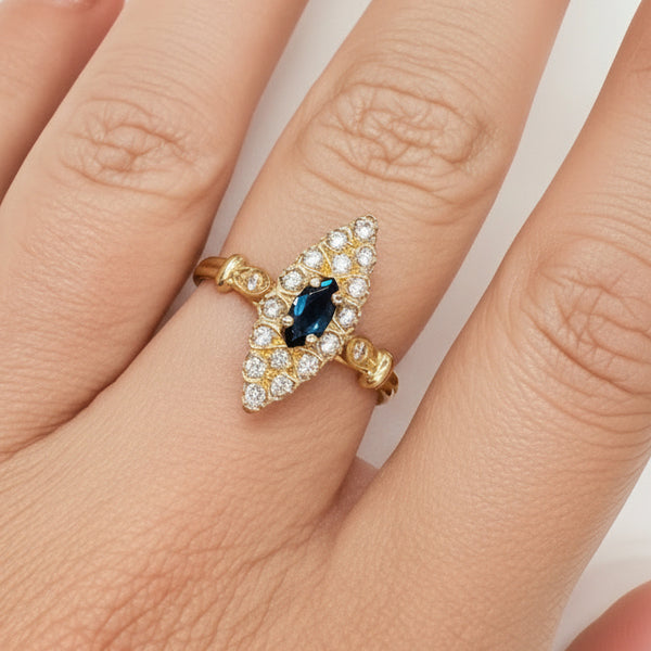 Bague Marquise en Or Jaune 18k - 3.01 G