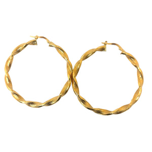 Boucles d'oreilles créoles en Or Jaune 18K