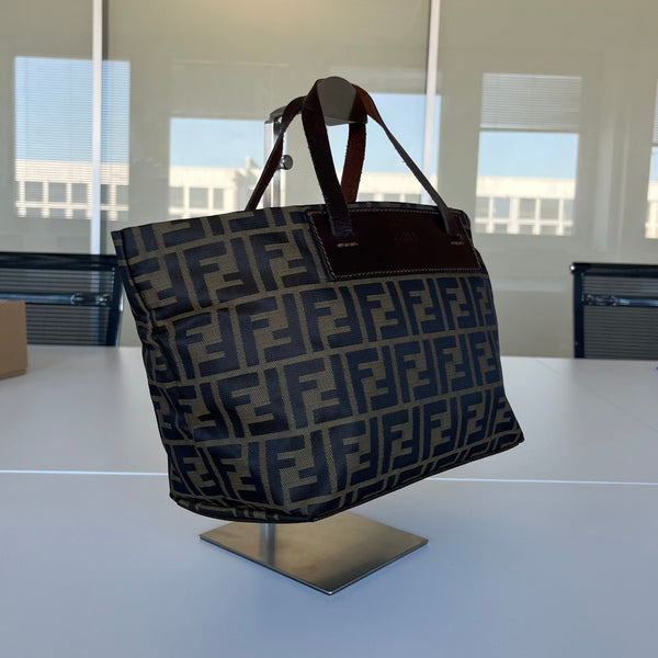 Sac à main Fendi Zucca Vintage en toile monogrammée marron