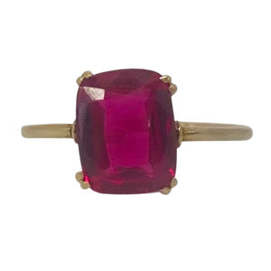 Bague or avec pierre rose