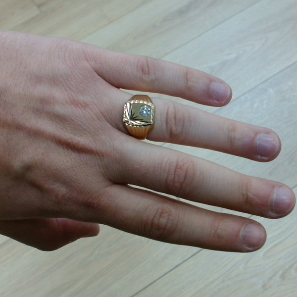 Bague en Or Jaune 18K - Taille 59