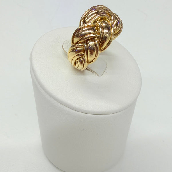 Bague tressée en or jaune 18k - taille 50 - 10.49 G