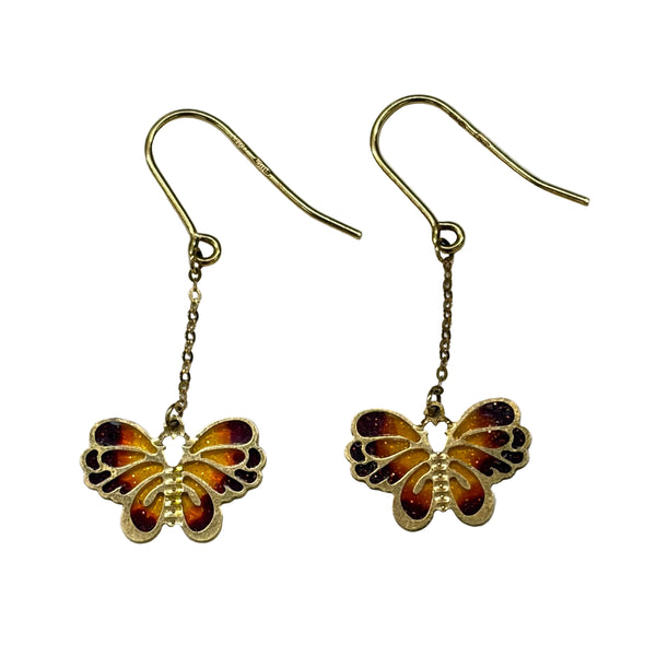 Boucles d'oreilles papillon en Or Jaune 18K