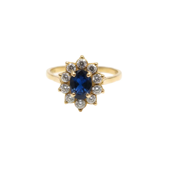 Bague Marguerite en Or Jaune 18k - 3.08 G - Taille : 52