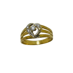 Bague cœur en or jaune 18 K - Taille 53 - 3.43 G