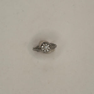 Bague Solitaire Or Blanc Diamant 0,05ct 18K - Taille 53