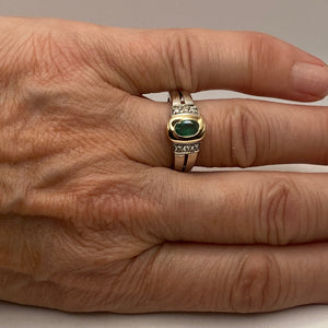 Bague en Or Jaune et Or Blanc 18 Carats - Taille 55.5