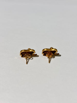 Boucles d'oreilles puces éléphant diamants 18K