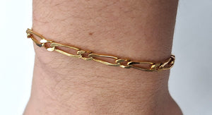 Bracelet or maille figaro