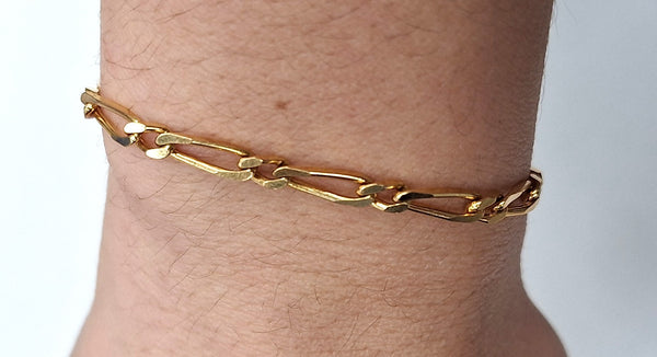 Bracelet or maille figaro