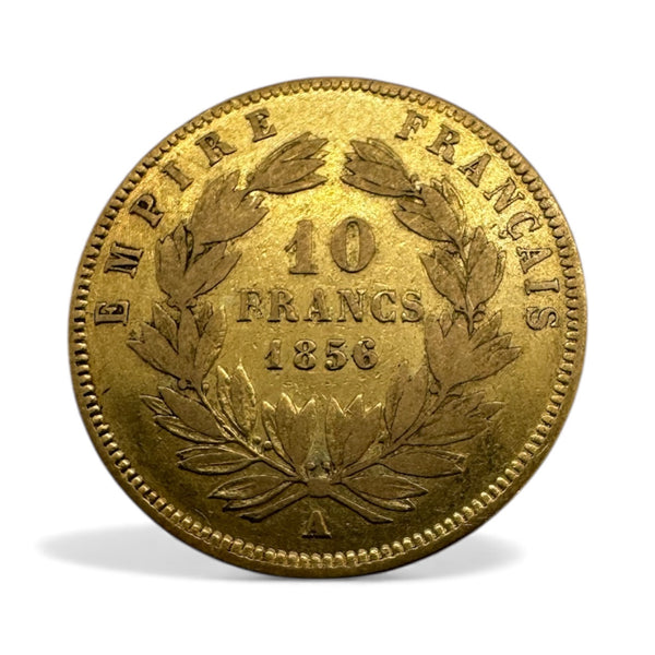 Pièce 10 Francs Rare en Or jaune 20K Napoléon III 1856 - 3.16g
