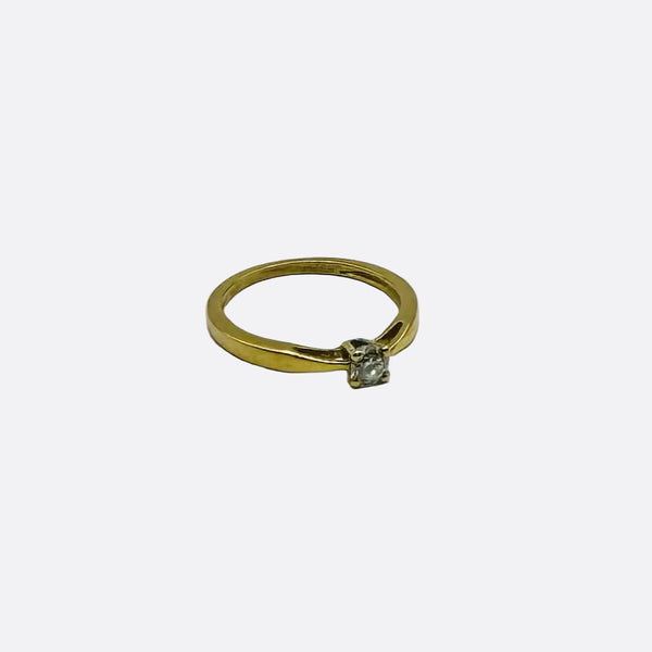 Solitaire en Or Jaune 18K - Taille 49 - 1.77 Grs