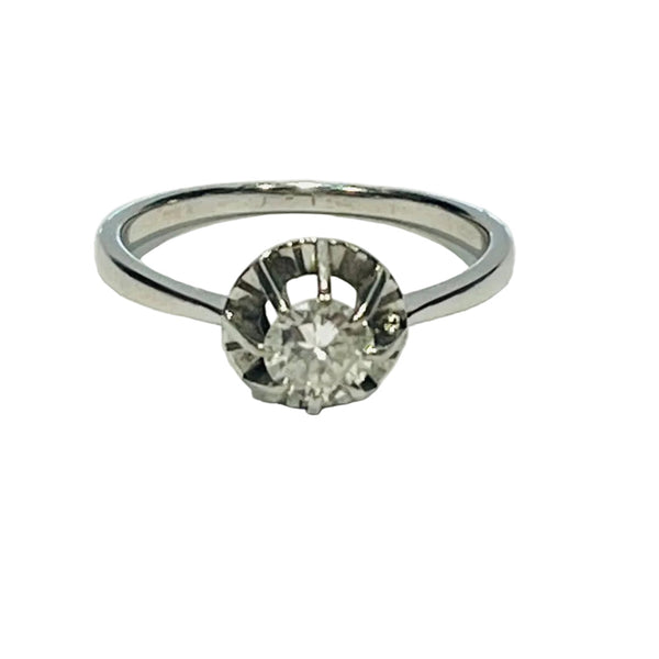 Bague Empierrée en Diamant en Or Blanc 18 Carats