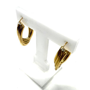 Boucles d'oreilles créoles en or jaune 18K - 2.60g