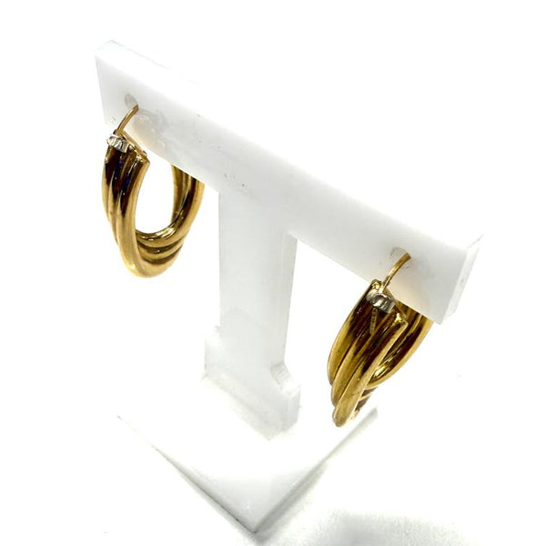 Boucles d'oreilles créoles en or jaune 18K - 2.60g