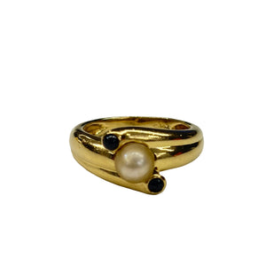 Bague empierrée en Or Jaune 18K