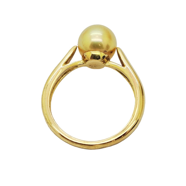 Bague Or Jaune 18 Carats avec Perle de Culture