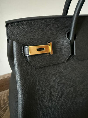 Sac à main Hermès Birkin 40 en cuir noir