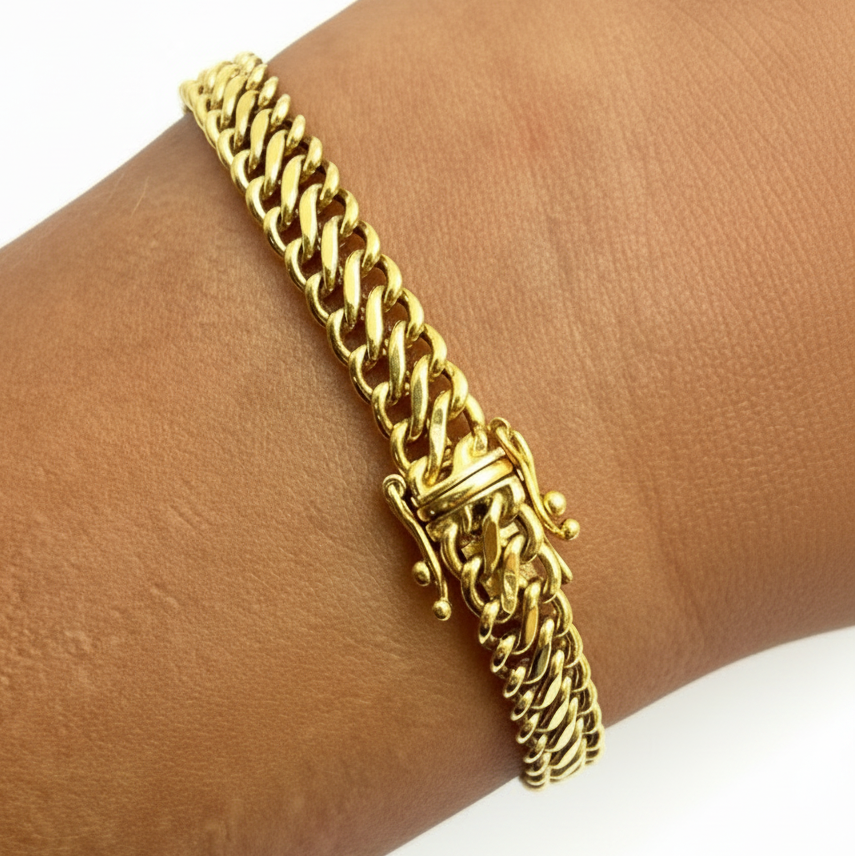 Bracelet Gourmette en Or Jaune 18K