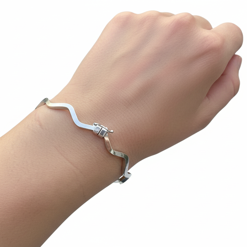 Bracelet Jonc en Or Blanc 18 K - 5.51 G