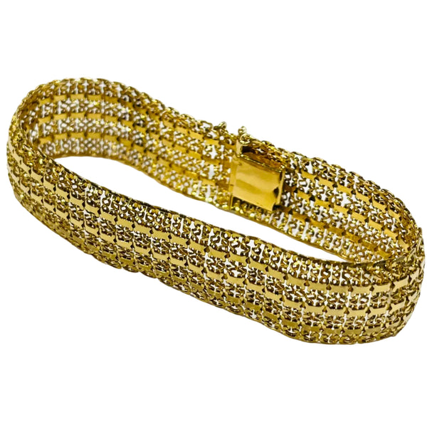 Bracelet Maillon Maille Russe en Or Jaune 18K
