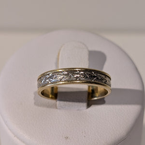 Bagues Alliance Or Jaune et Gris 18K Motif Étoiles
