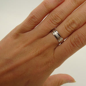Bague Alliance en Or Blanc 18 K - Taille 56