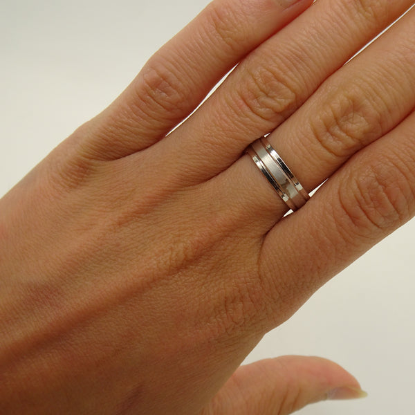 Bague Alliance en Or Blanc 18 K - Taille 56