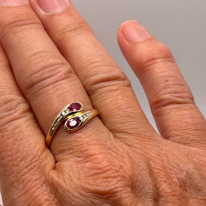 Bague rubis et diamants en or 18K Taille-61