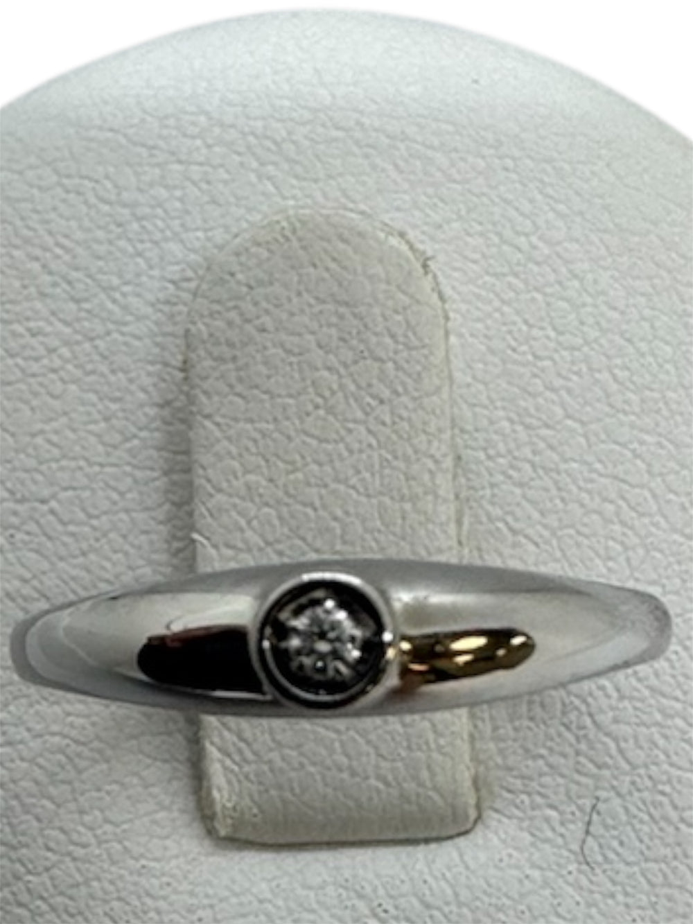 Bague Solitaire Or Blanc 18K avec Pierre Incolore