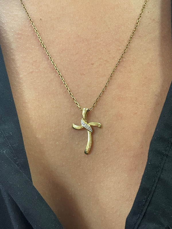 Pendentif Croix en Or Jaune 18K - 1.30g