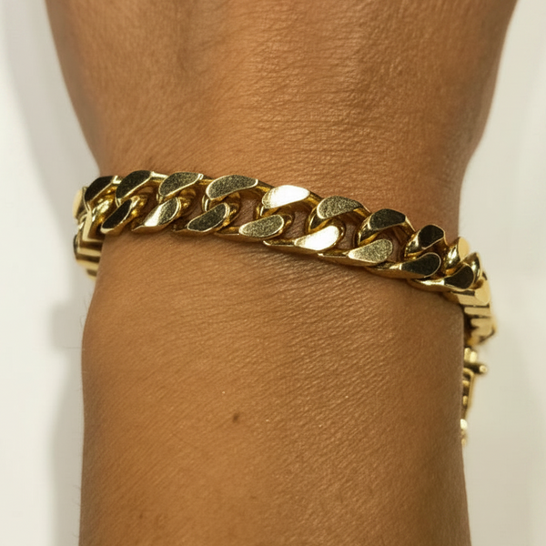 Bijou Homme Bracelet Gourmette Or Jaune 18k