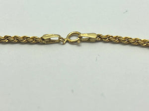 Collier Chaîne Or Jaune 18 Carats Maille Corde