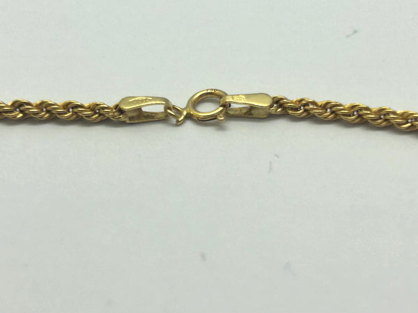Collier Chaîne Or Jaune 18 Carats Maille Corde