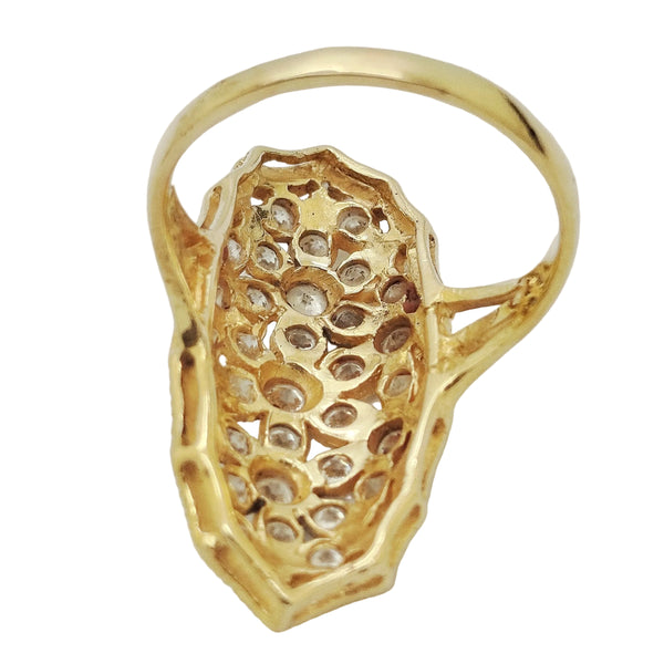 Bague Ancienne en Or Jaune et Or Blanc 18k