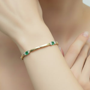 Bracelet Jonc Fantaisie Or Jaune Diamant 18K -  11.22Grs