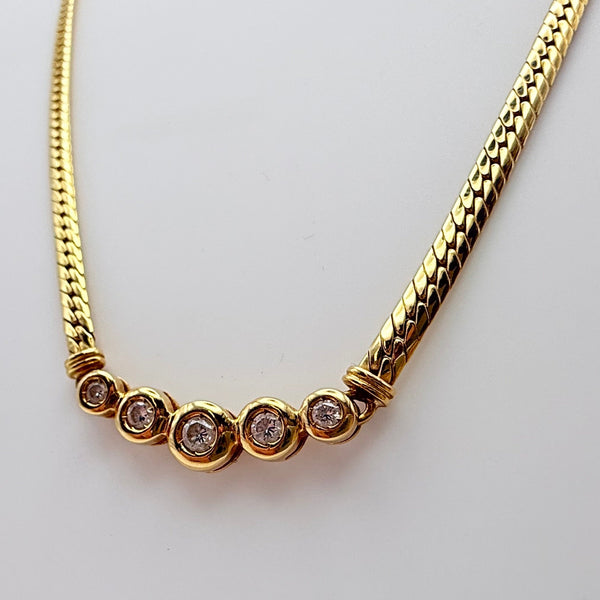 Collier Princesse en Or Jaune avec Diamants 18k - 9,54g